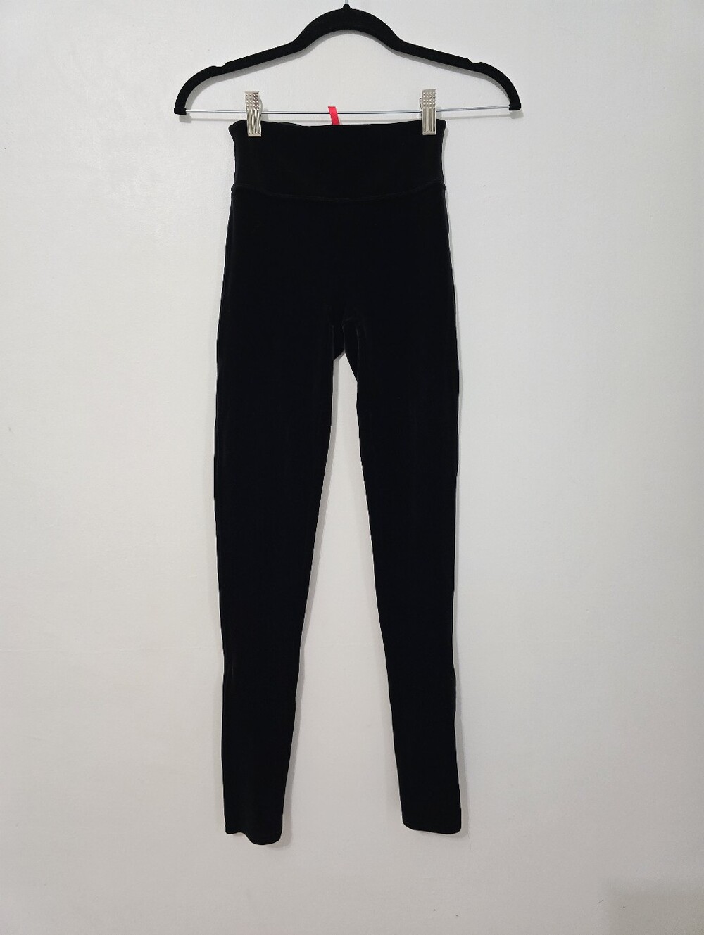 Spanx Velvet Leggings Black Power Waistband Pull On Ankle Women's